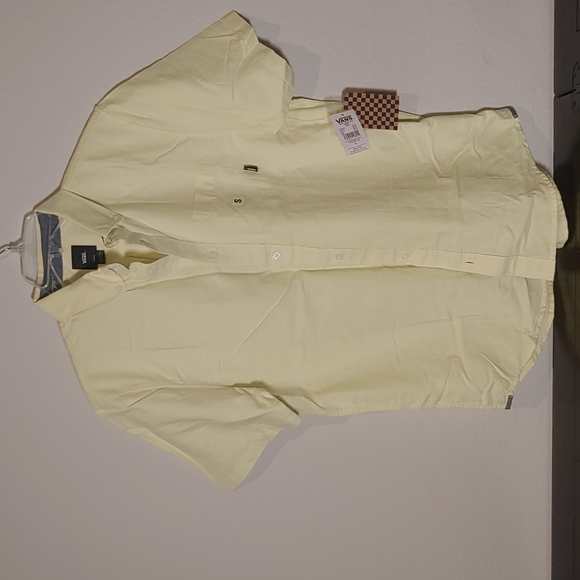 VANS Men's Houser Short Sleeve Pastel Yellow Shirt - size Small - NEW w/tag - Picture 1 of 10